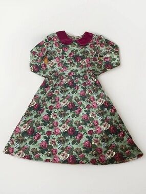 Vintage 80s Petite Lanz Women's Floral Dress Peter Pan Collar Cottage Core Size?